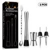 ZISIZ Silver 10-Piece Bartending Tool Set