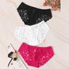 3PC Women Lace Flowers Hollow Underwear Panties G-string Lingerie Thongs