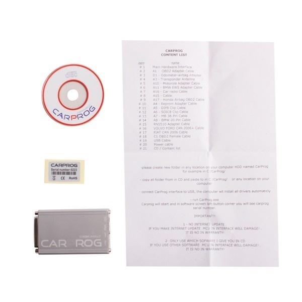 IMMO Carprog V10.93 Full Set With All 21 Item Adapters Airbag Reset MCU Dash