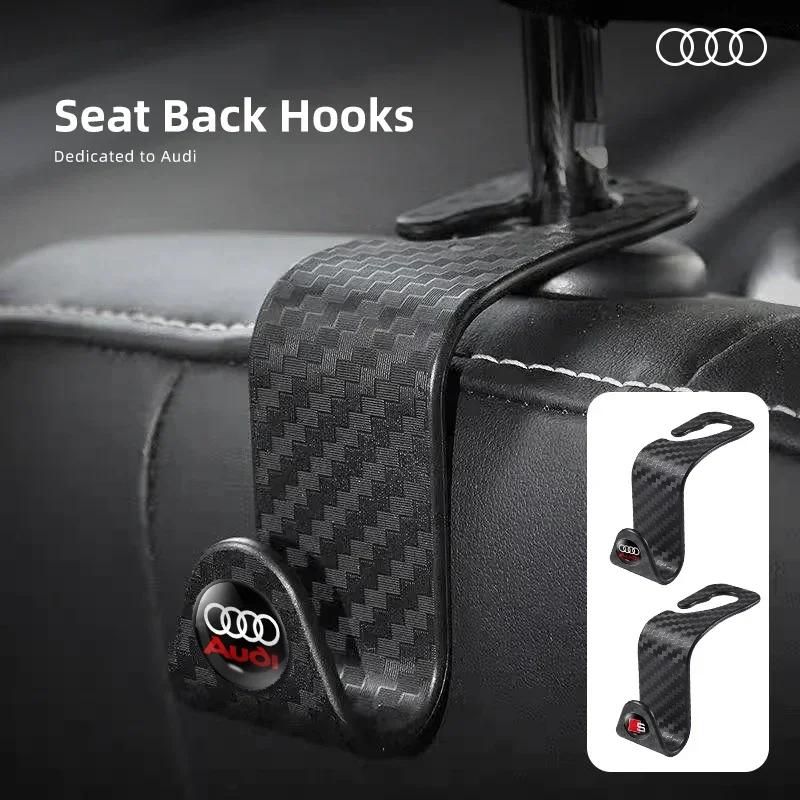 Carbon Fibre Car Seat Headrest Hook Auto Back Seat Organizer Bracket For q2 Sline A3 A4 B8 8P B9 8V B6 A5 B7 A1 A6 C6 Q3 Q5 C7