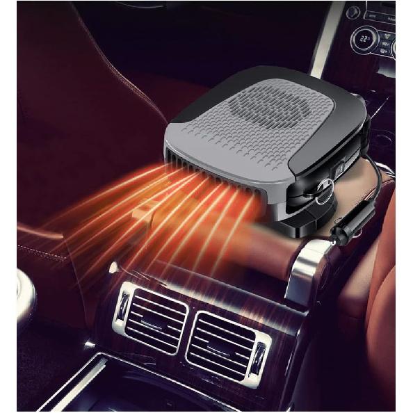 Car Heater Portable Car Fan 2 In 1 Mode 12V 150W Plug In with Heating and Cooling for Fast Heating Hand-Held Adjustable 360 Degree Rotatable