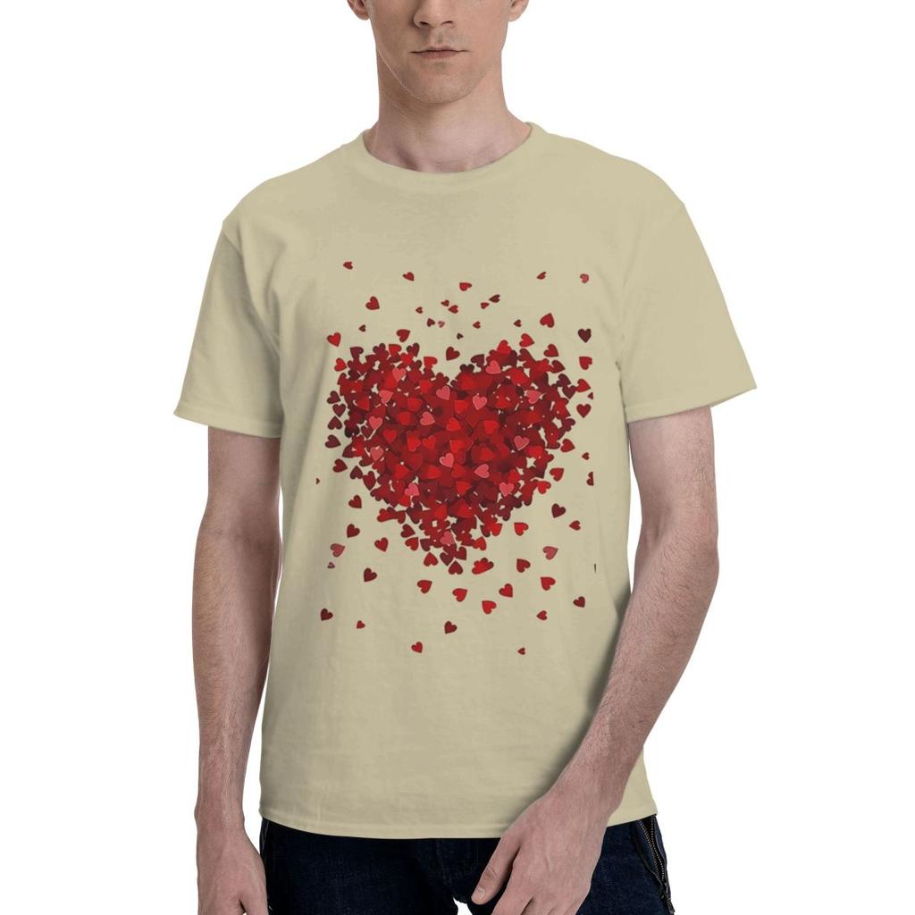 Retro Red Heart Fashion 3D 100 Cotton Casual Breathable Confortable Tshirt Mens TShirts Tshirts Men