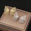 Hallowout Butterfly Earrings Stud Left Right SIde Gold Insect Girs Fashion Post Earrings Lovely Women Fashion Jewelry
