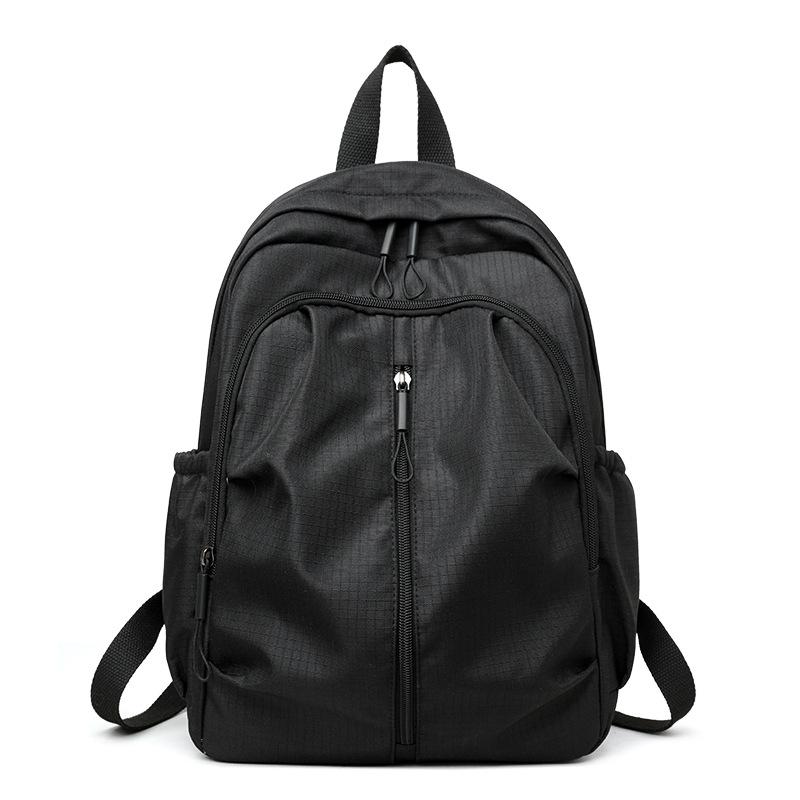 Solid Color Travel Backpack Water-Repellent Large Capacity Schoolbag for Middle School Students