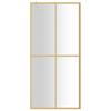 Walk In Shower Screen with Tempered Clear Glass and Gold Frame 90 X 195 Cm