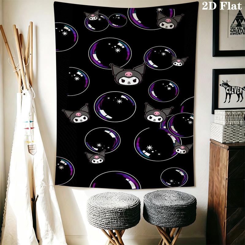 Kawaii Kuromi Tapestry Cute Room Tapestry Fashion Print Background Cloth Home Decor Homestay Soft Decoration Tapestry Background Wall Hanging Cloth