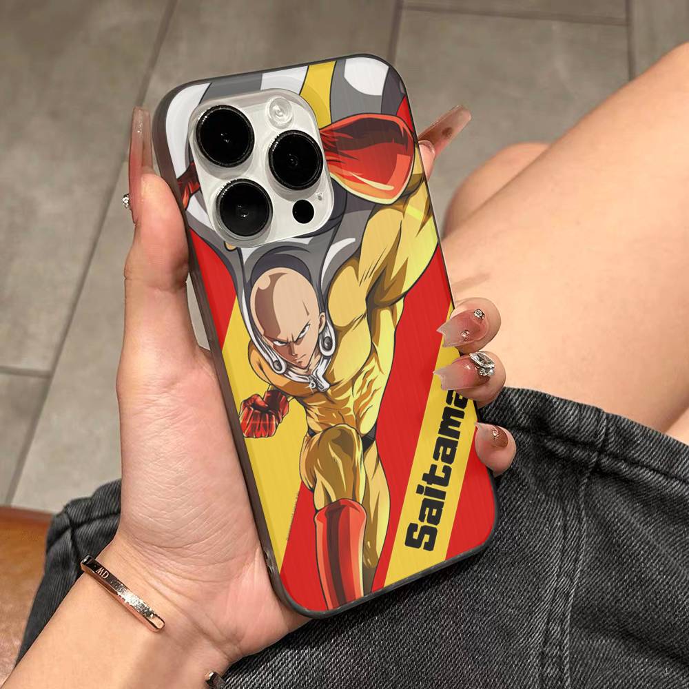 Superhero Anime One Punch Man For IPhone 17 16 15 14 Plus 13 12 11 Pro Max With Shockproof Protective Phone Cover
