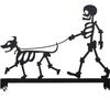 Halloween Garden Stake with Figure and Dog Scene, Metal Yard Sign, 11.81 Inch Lawn Piece for Entry Line, Porch Side, and Party Use