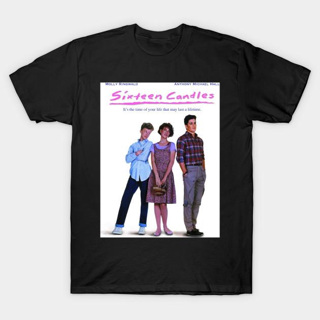 Men Black Print T-shirt Sixteen Candles Classic Movie No-Cut Transfer Paper Print Cotton Tshirt S чёрный