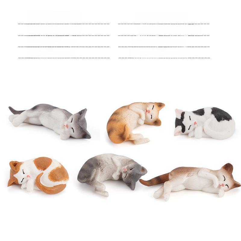 Set Jucării Pisoi Alb-Negru pentru Copii - Ornamente Model Pisică Rurală Chineză