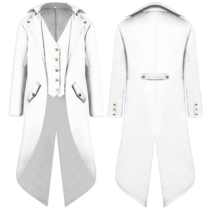[Hot Sale] European and American Medieval Retro Coat Cosplay Costume Men's Mid-Length Punk Retro Tailcoat.