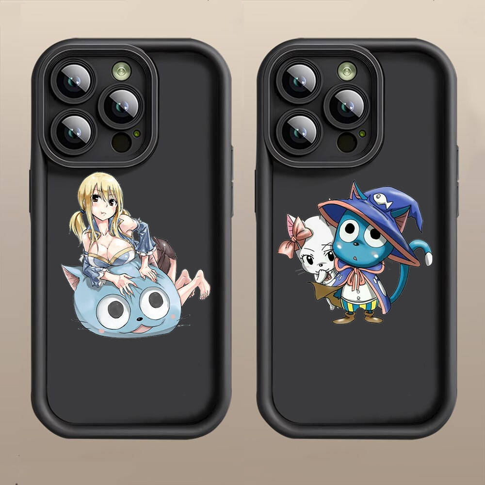 D-44 Fairy Tail Cat  Case for iPhone 15 14 13 12 8 Plus Samsung S24 S23 Ultra A04S A05S Huawei P40 P50 P60 Nova 11 Pro Max OPPO A17K Reno 10