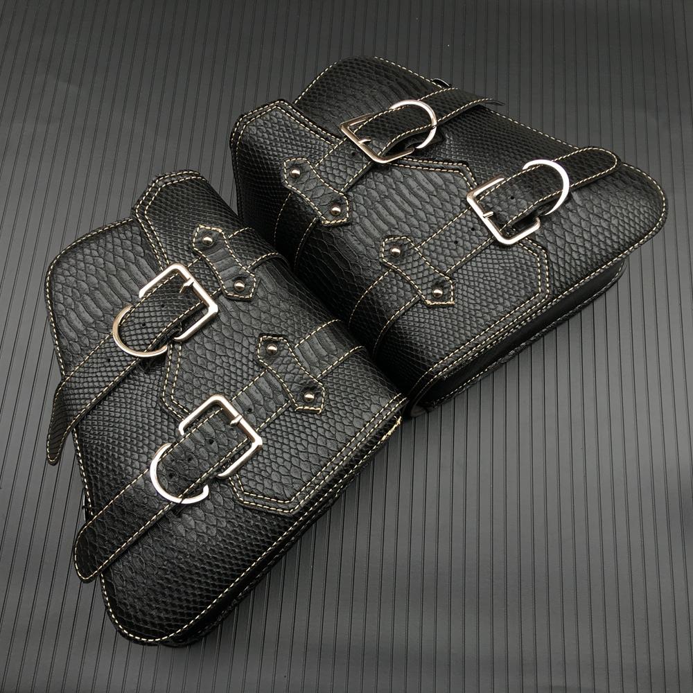 One pair Universal PU Leather Motorcycle Saddlebag for Harley Sportster for Honda Suzuki Kawasaki Yamaha