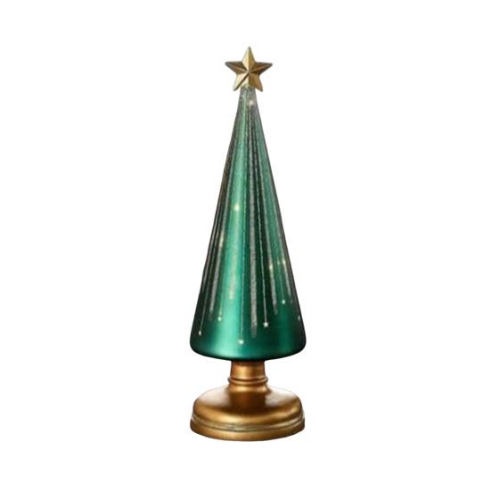 Twinkle Light Christmas Tree Illuminated Starry Night Resin Christmas Tree Ornament for Holiday Bedroom Dorm Tabletop Decor