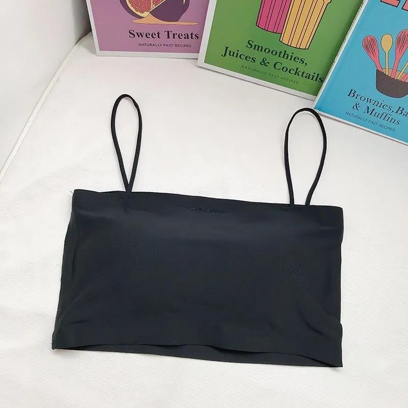 Women Summer Thin Ice Silk Seamless Bandeau Tube Top Anti Exposure Inner Wear