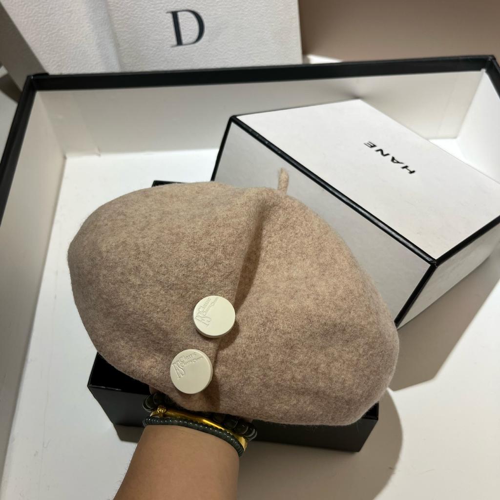 High Quality Australian Wool Beret Japanese Design Irregular Octagonal Hat Autumn and Winter Star Versatile Painter Hat