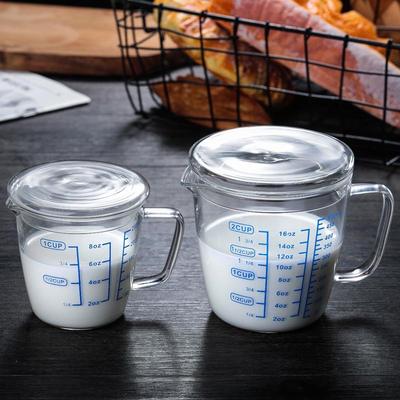 Heat-Resistant Glass Measuring Cup with Lid for Microwave, Electric, Gas, and Ceramic Stoves