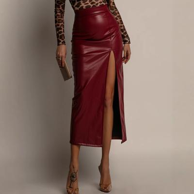 Ladies Solid Colour Sexy High Waist Slim Package Hip Half-body Skirt