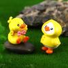 Duck Ornament with Raincoat Cute Plastic DIY Craft Mini Desktop Animal Figurine Statue Figure