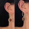 Korean Style Crystal Pendant Earring Colorful Crystal Antique Drop Earrings
