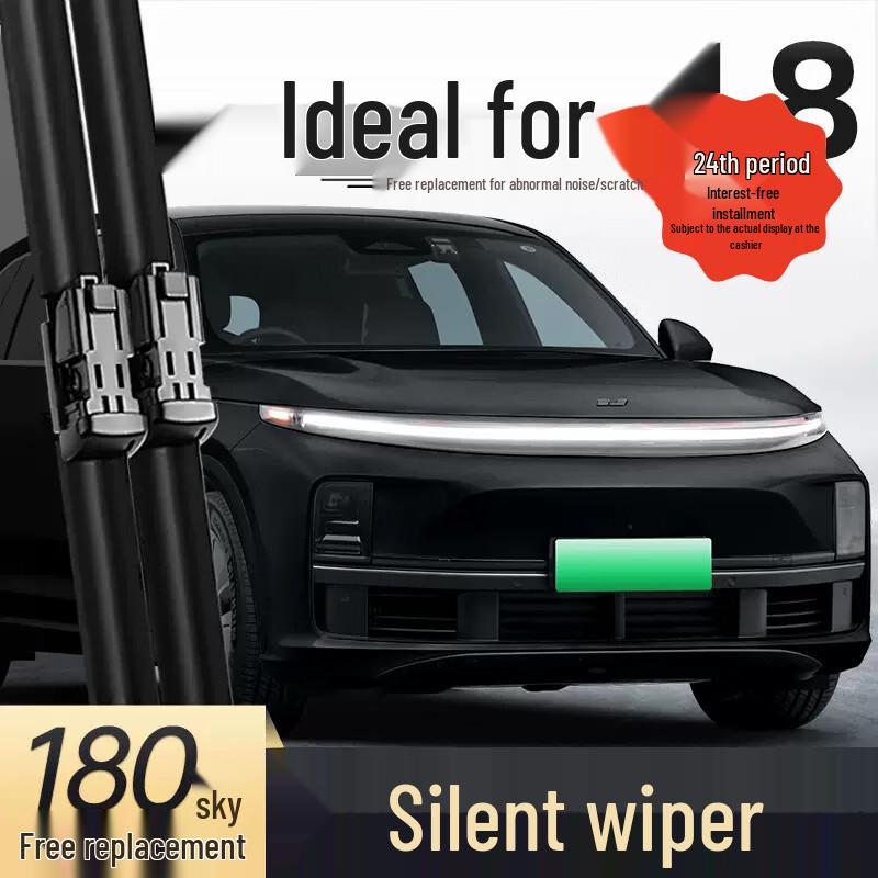 Compatible Silent Wiper Blades for Li Auto L9: Frameless Front and Rear Rubber Strip Accessories Main and Secondary Wiper Set