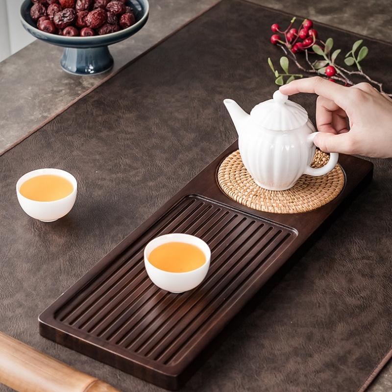 Decorative Bamboo Tea Tray Tea Ceremony Trays Chinese Tea Accessories Solid Bamboo Wood Tea Tray Portable  Hotel Tea Plate
