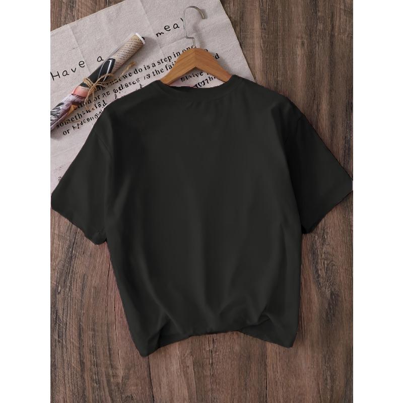 Kids Crewneck Short Sleeve Tee, Cute Bear Covering Face Print Summer Casual Top