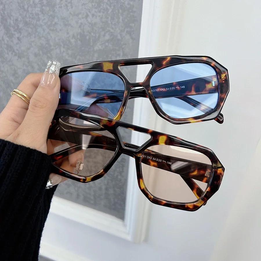 High Quality Designer Style Trendy Stylish Leopard Square Shaped Multi Colored Female Male Women Men Sun Glasses
