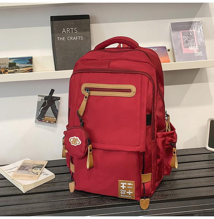 School Bag High-quality Couple Casual Backpack Large Capacity Multi-compartment Middle and High School Students Air Cushion Spine Backpack