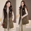 Winter Imitation Mink Splicing Cotton Vest Medium Female Mother Sleeveless Cotton Dress New Hooded Warm Vest
