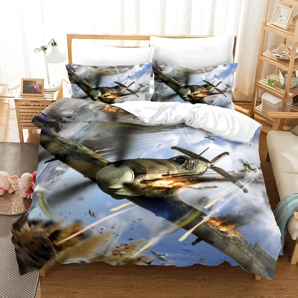 Airplane Fighter Duvet Cover KingQueen Size,flying Fighter Jet Bedding Set for Kids Teens Boys,modern Cool Airplane Quilt Cover