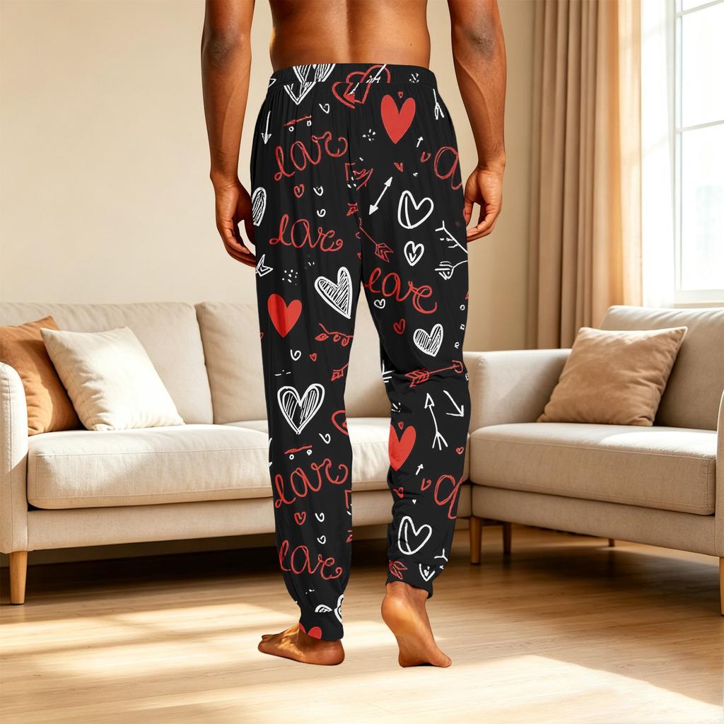 Men's Pajama Pants with Pockets, Valentine's Day Gift