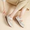 Johnature Retro Wedges Sandals Genuine Leather Breathable Shallow Soft Soled Women's Shoes