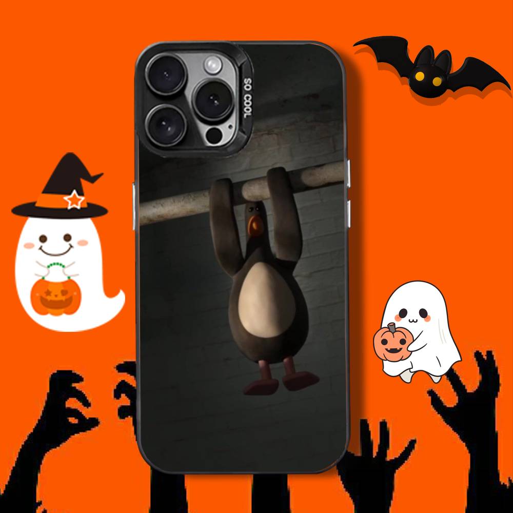 WallaceS GromitS Feathers-s Phone Case For iPhone 16,12,13,17,15,1,11,Mini,Pro,SE,XS,MAX,Black Matte Silicone Cover