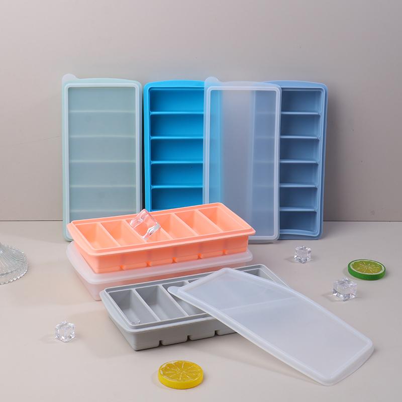 6 Grids Long Ice Cube Tray Mold Kitchen Reusable Silicone Ice Cube Mold Bpa Free Ice Maker Food Grade Silicone Ice Cubes Mould