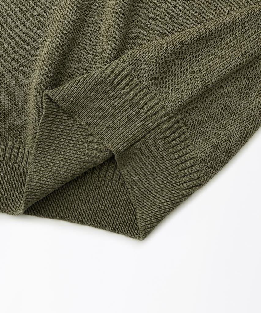OUTSTANDING Linen Fisherman Crew Neck Knit_L.Green