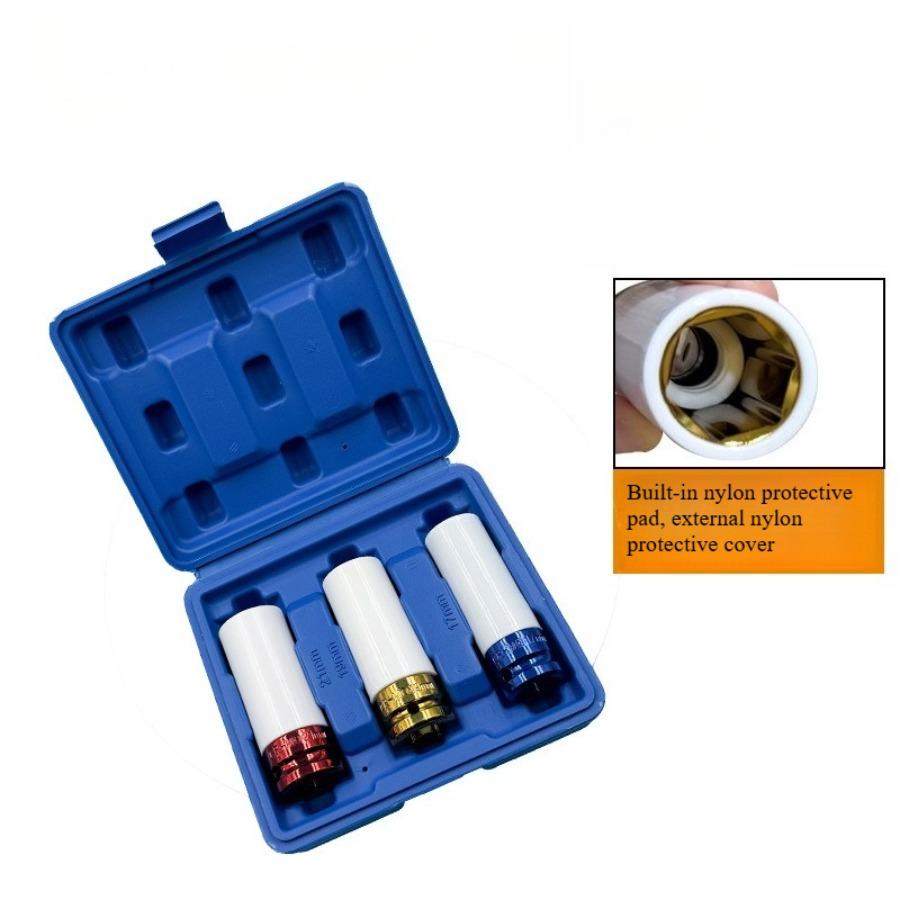 Verlängerter Schlagschraubenschlüssel-Satz - Komplette Autoreparaturwerkzeuge mit 22-mm-Antriebsnüssen für Kraftschrauber