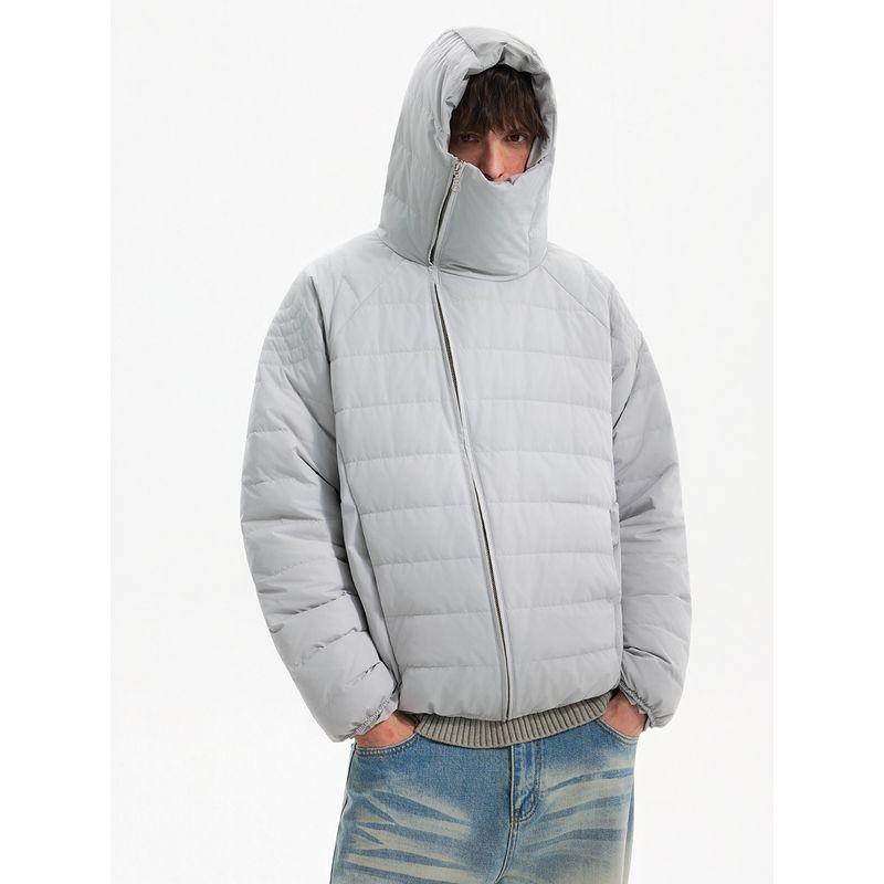Blaexit Lightweight Ribbed down Jacket for Men, Winter High-End Thin Slim-Fit Warm Cotton Coat