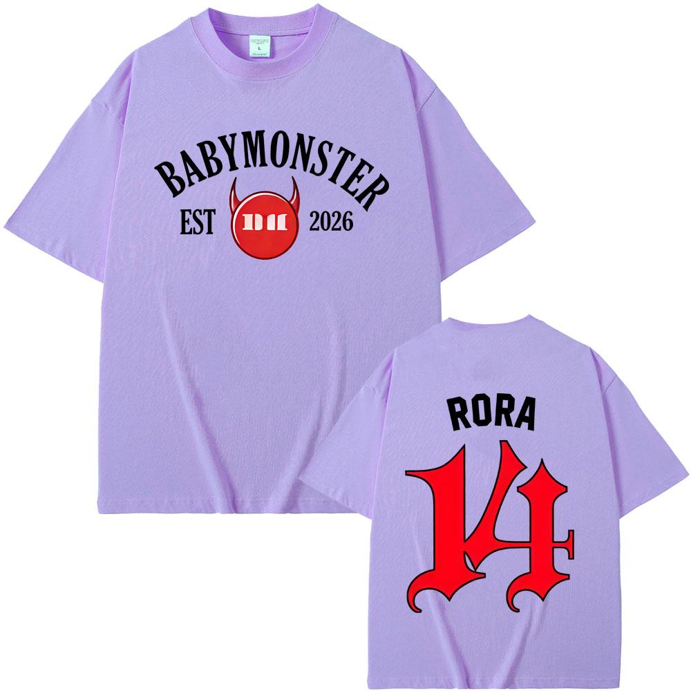 Hot Kpop Band Babymonster Ahyeon Asa Rami Rora Ruka Pharita Chiquita Tshirt Unisex Women Korean Fashion Trend Short Sleeve T Shirt