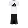 Taekwondo Round Neck Soft Pullover Short Sleeve T-Shirt Comfortable Striped Fashion Shorts Casual Sports Suit ADICLTS24TKP-WB+S21ATMSH2T-BW