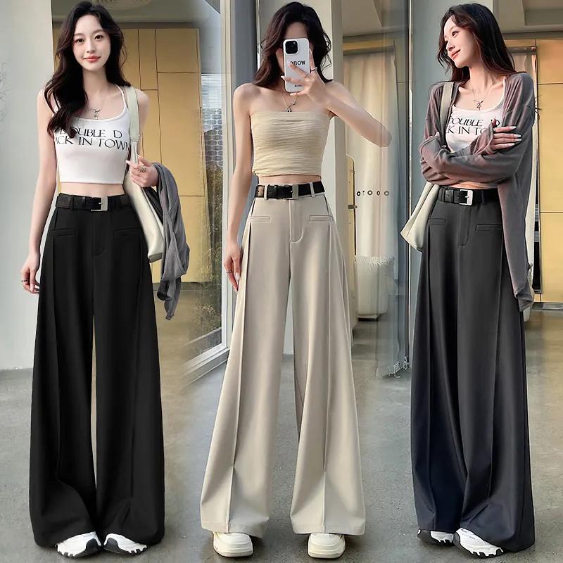 Suit Pants for Women with High-end Draping Feeling Spring New Style Pants High Waist Wide-leg Pants Casual Straight Pants