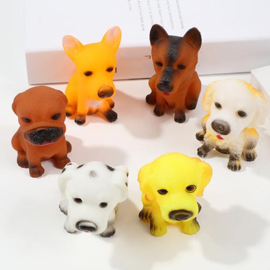 Vinyl Simulated Dog Squeeze Toy Squeaky Stress Relief Puppy Sensory Toy Home Office Desktop Animal Decoration Ornament