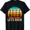 Vintage Retro Lets Rock Rock and Roll Guitar Music T-Shirt