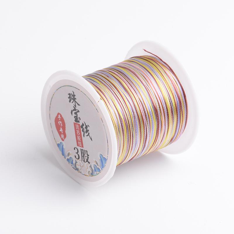 Three Fish Iridescent Gold & Jade Tassel Weaving Line (3/6/9 strands) for DIY Handmade Crafts