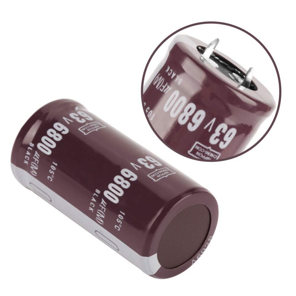2PCS 6800uF Capacitance Snap in Capacitor 63V Voltage Rating Filtering Capacitor