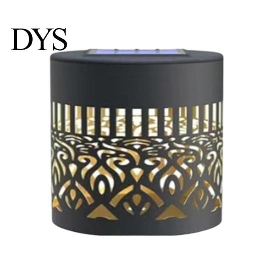 Year-round Outdoor Lighting Decorative Solar Lights Metal Hollow Pattern Step Wall Weather-Resistant Landscape Lamp Waterproof Fence for Garden