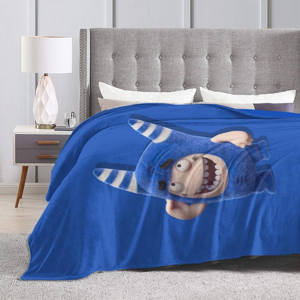 Coperta in Flanella Pogo Oddbods, Coperta Plaid Traspirante Fantastica per Letto Divano Decorazione Tessile,