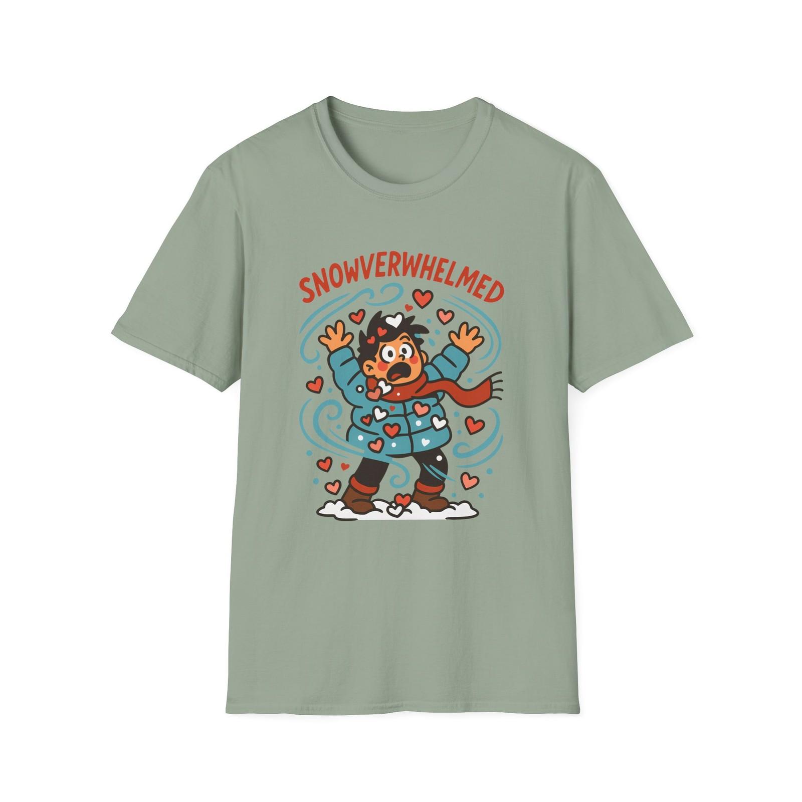 Unisex Softstyle T-Shirt Mens Womens Tees Top Cartoon Hearts Snowstorm Funny Holiday Christmas S