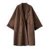 Plus Size Women Winter Coat Thickened Loose Turn Down Collar Long Sleeves Pure Color Cold Proof Pockets Notch Collar Outerwear
