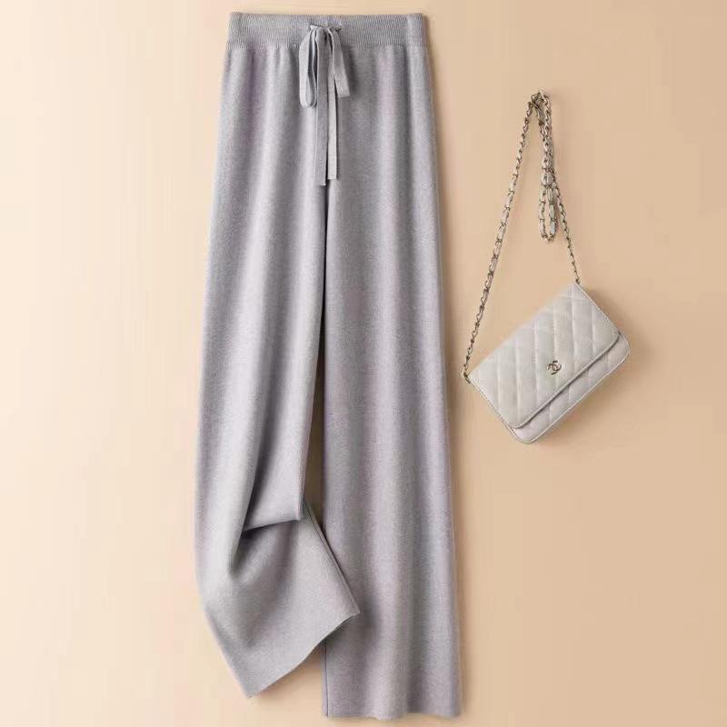 

Thick Warm Knitted Casual Chic Basic Soft Elastic High Waist Women s Pants Korean Fashion Straight Ankle-Length Pants for Women One Size